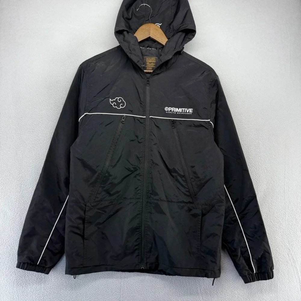 Primitive Naruto Shippuden Jacket Mens Medium Black Itachi Windbreaker Nylon